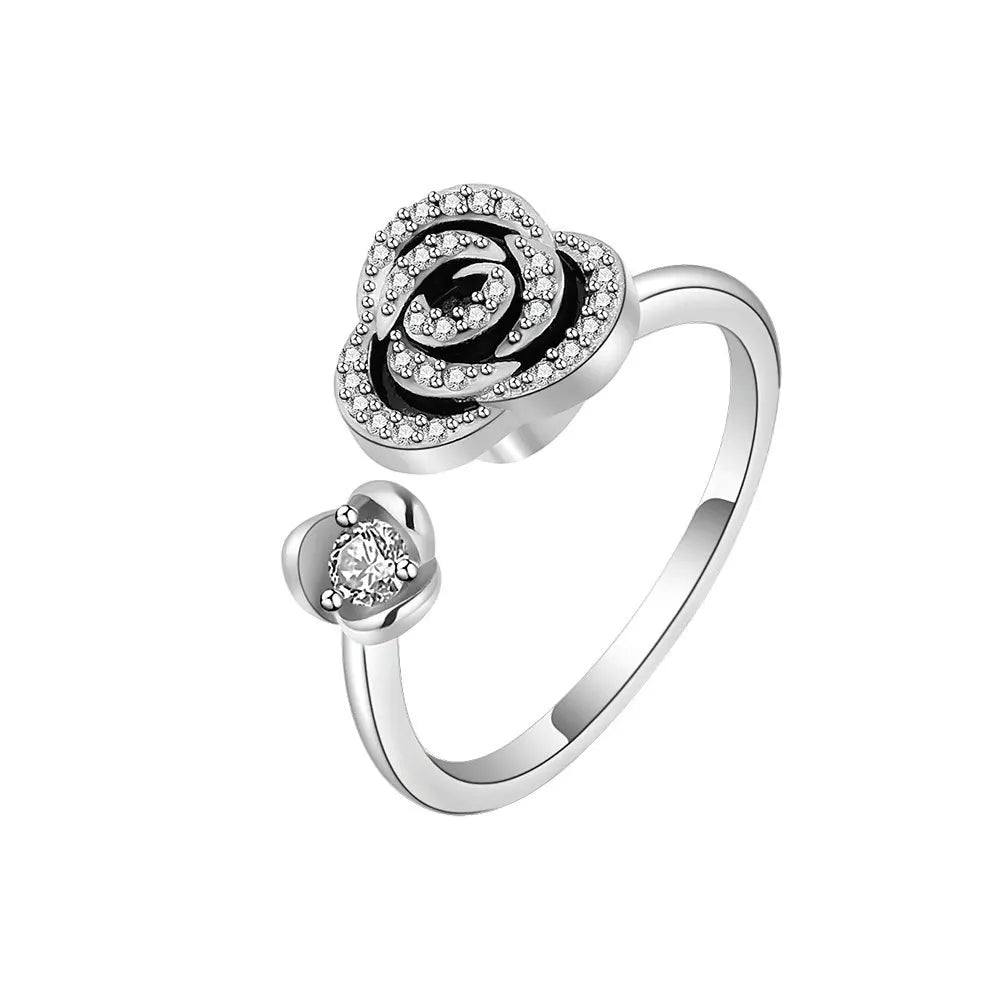 Silver Bloom Rose Ring
