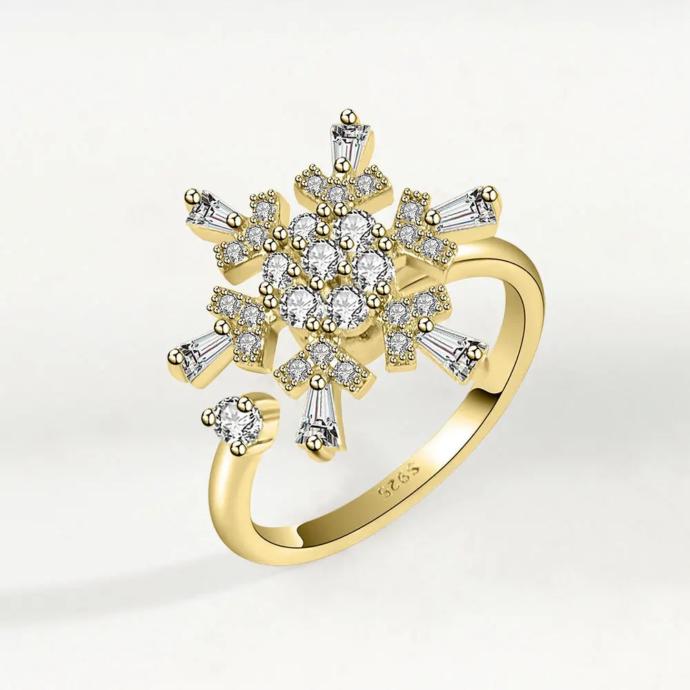Golden Flake Cluster Ring