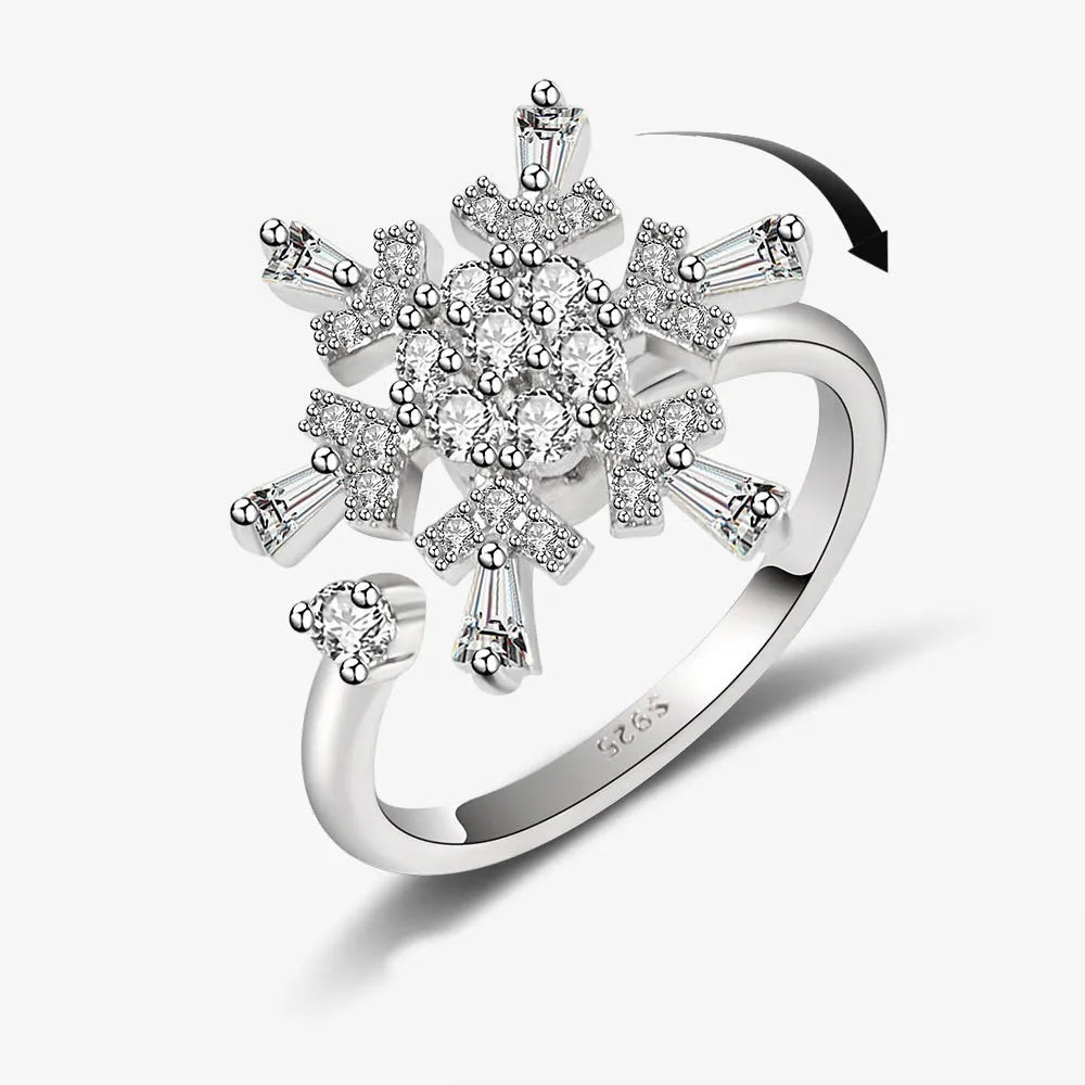 Silver Crystal Daisy Cluster Ring